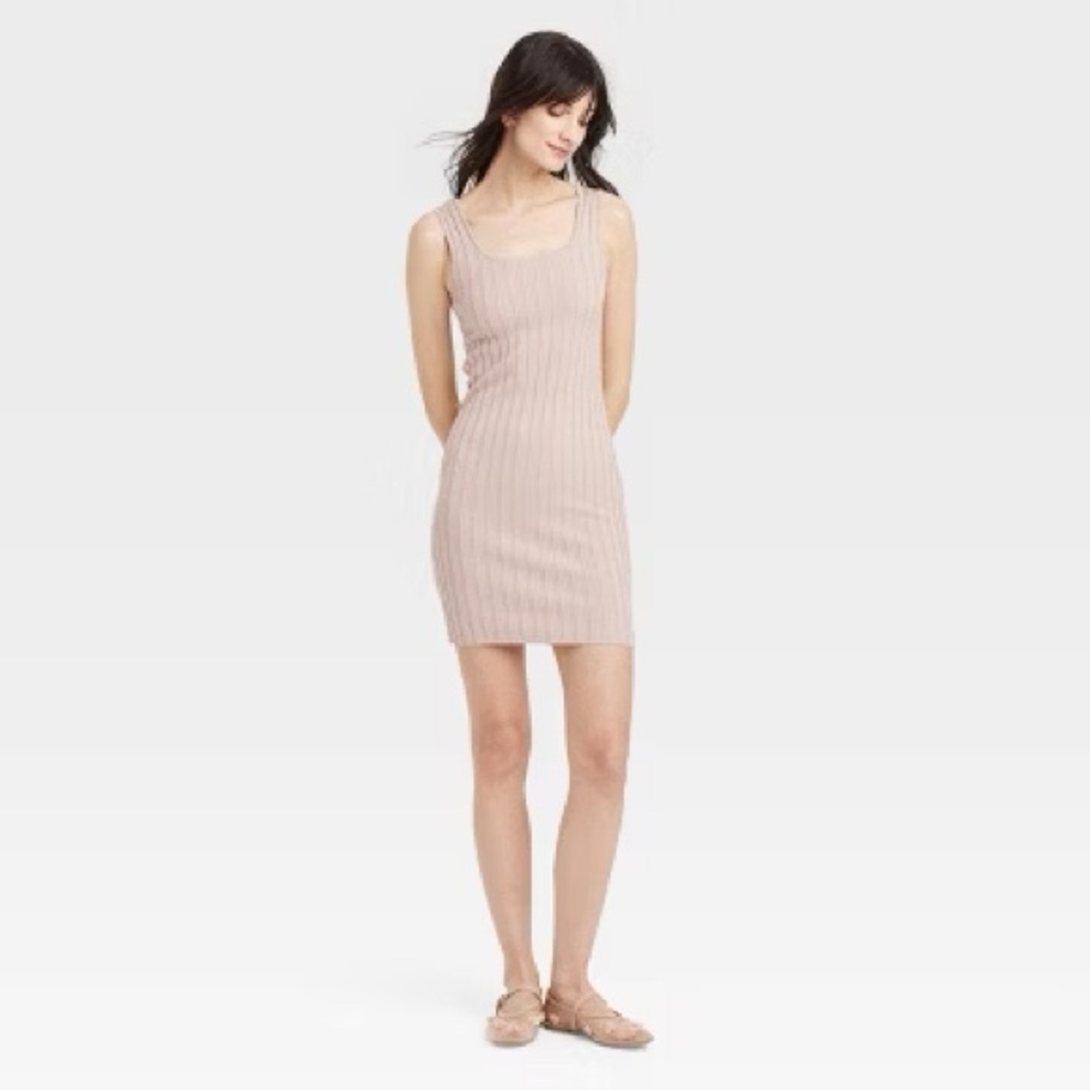 A new day Rib-Knit Midi Bodycon Dress